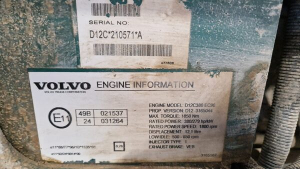 Volvo mootor D12C380