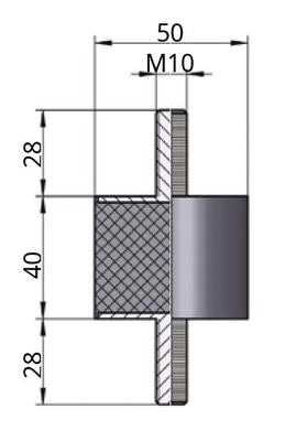 KUMMIPUHVER 50X40/M10X28