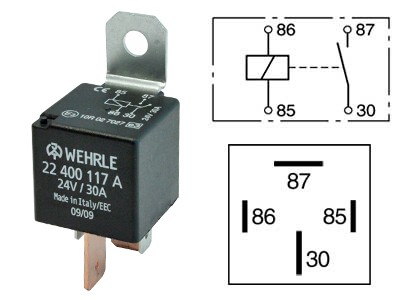 24V VÕIMSUSRELEE WEHRLE 30A 4KL
